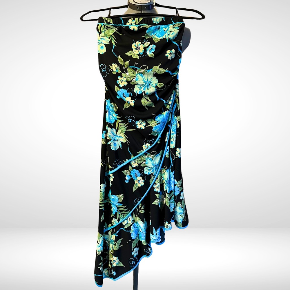Ruby Rox Blue and White Asymmetrical Ruffled Sundress